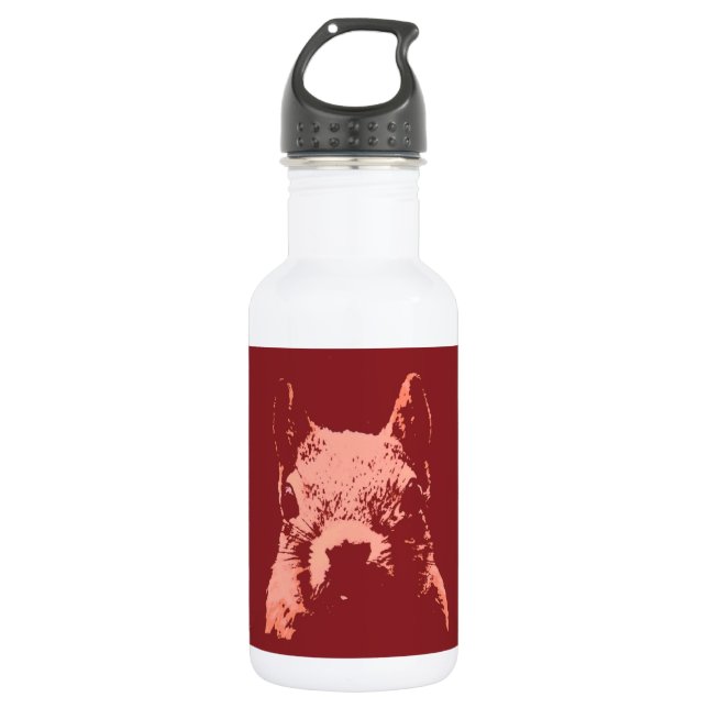 Pop Art Eichhörnchen Edelstahlflasche (Vorderseite)