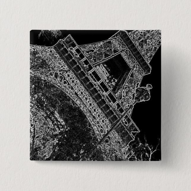 Pop Art Eiffel Tower Paris Button (Vorderseite)