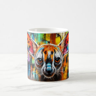 Pop-Art eines Afrikanischen Wildhundes, bekannt al Kaffeetasse