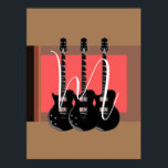 Pop Art Electric Gitarre Monogram Poster<br><div class="desc">Musikinstrumente Graphic Designs Bilder</div>