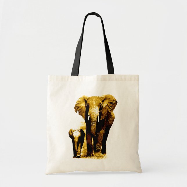 Pop Art Elephant Family Mama Baby Tragetasche (Vorne)