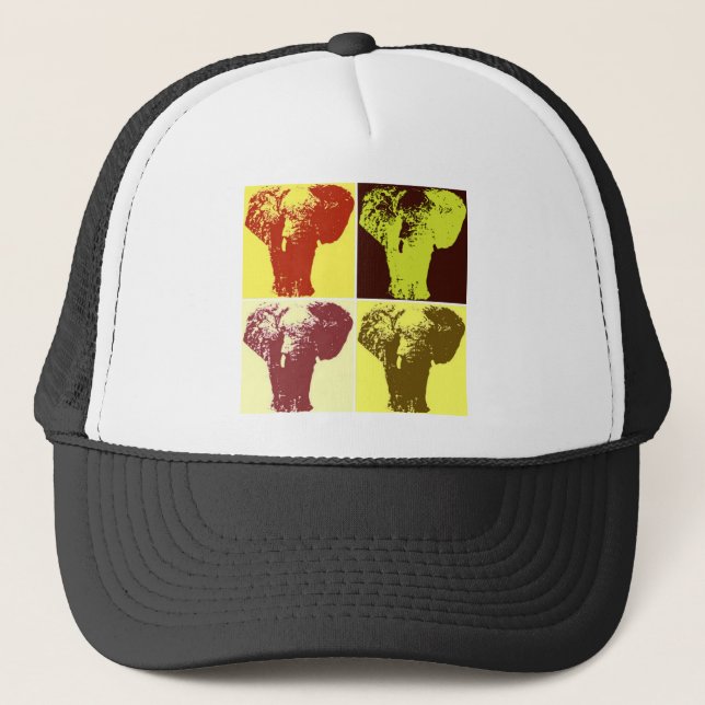 Pop Art Elephant Truckerkappe (Vorderseite)