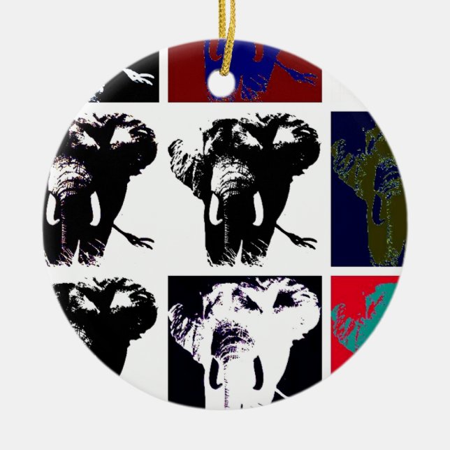 Pop Art Elephants Keramik Ornament (Vorne)