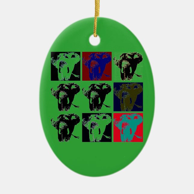 Pop Art Elephants Keramik Ornament (Vorne)