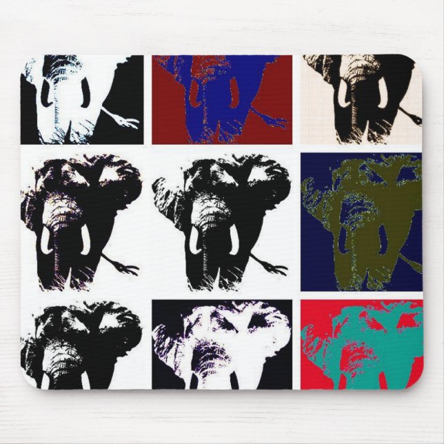 Pop Art Elephants Mousepad (Vorne)