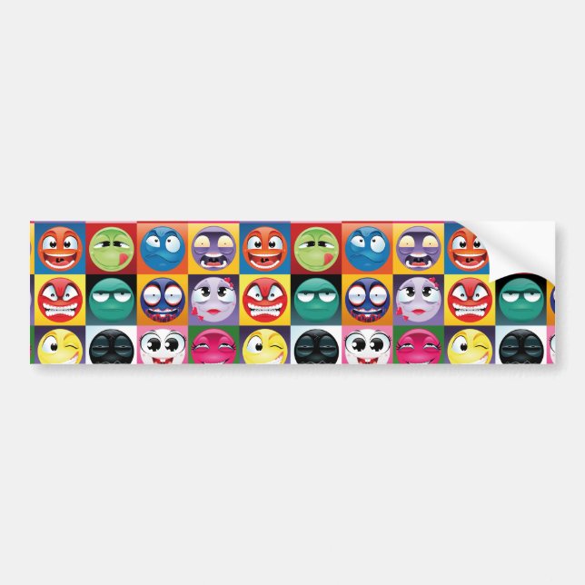 Pop Art Emojis Autoaufkleber (Vorne)