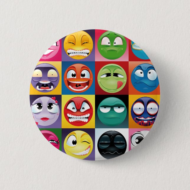 Pop Art Emojis Button (Vorderseite)