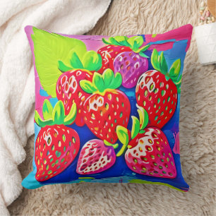 Pop Art Erdbeeren Kissen