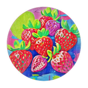 Pop Art Erdbeeren Schneidebrett