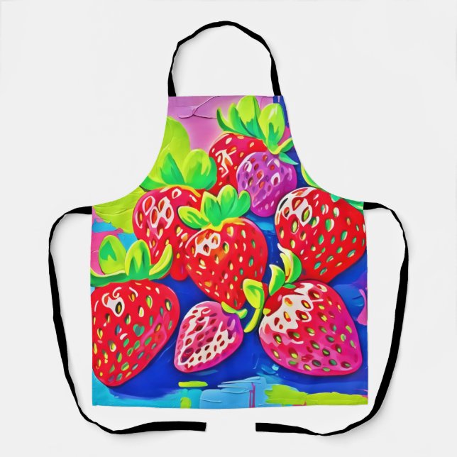 Pop Art Erdbeeren Schürze (Vorderseite)
