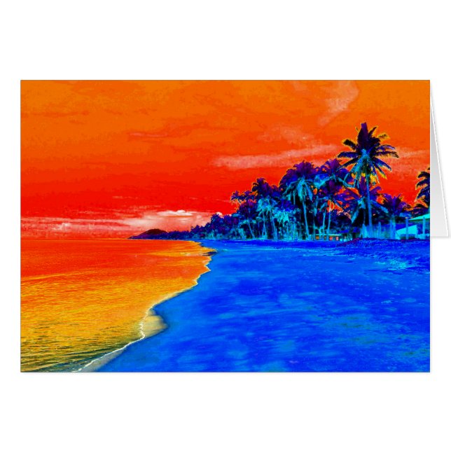 Pop Art Exotic Beach Palmen (Vorderseite (Horizontal))