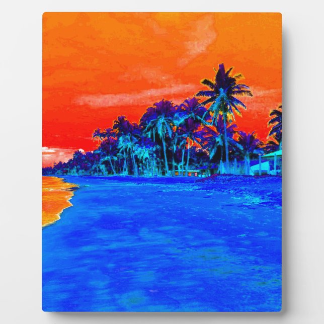Pop Art Exotic Beach Palmen Fotoplatte (Vorderseite)