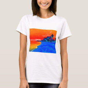 Pop Art Exotic Beach Palmen T-Shirt