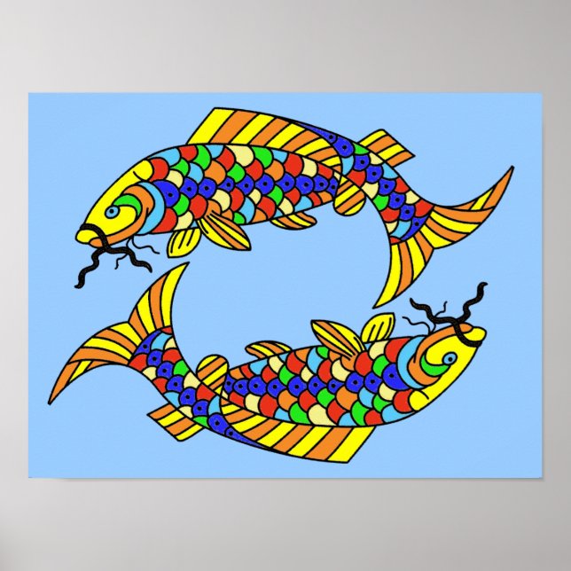 Pop Art Extravagant Fische Fischen Poster (Vorne)