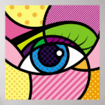 POP ART Eyes Poster<br><div class="desc">POP ART Eyes Illustration.
Art, Pop, Eye, graphic Design, background, color, Illustration, Optical, girl, icon, ophthalmology, beauty, health, health, isolated, sight, eyebrow, eyelash, eyesight, female, vintage, illustration, retro</div>