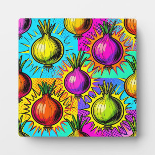 Pop-Art Farbige Zwiebeln Fotoplatte