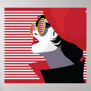 Pop Art Fashion Woman Vintag Poster