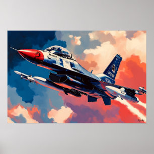Pop Art Fighter Jet - Hoaring Art in der Luftfahrt Poster