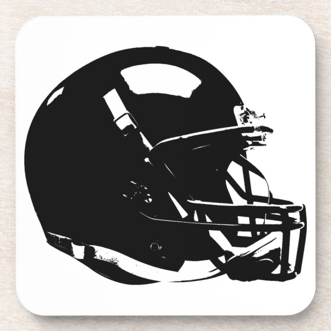 Pop Art Football Helm Hard Plastic Untersetzer (Vorderseite)