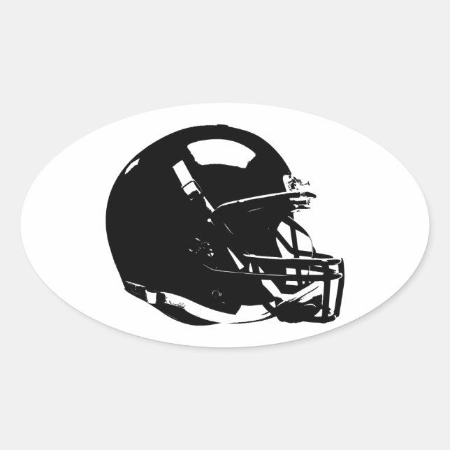 Pop Art Football Helm Oval Aufkleber (Vorderseite)