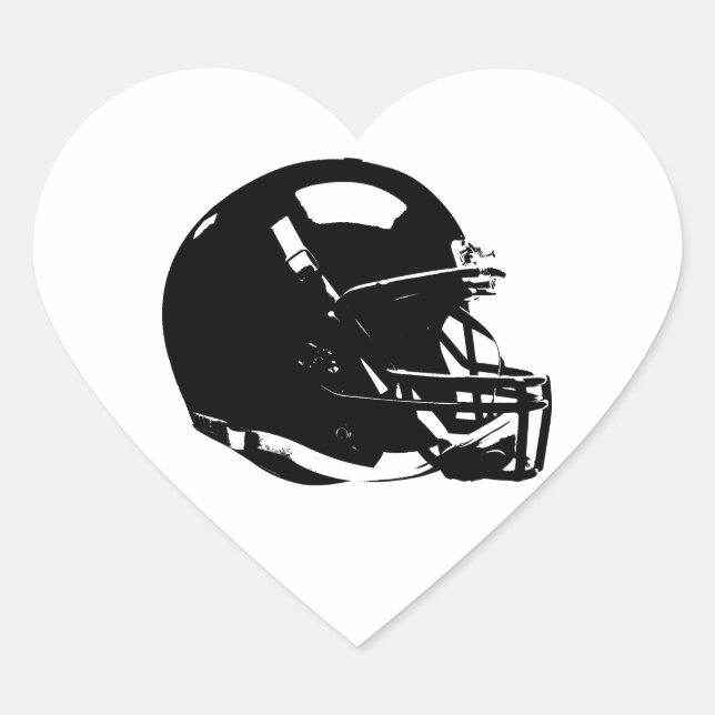 Pop Art Football Helmet Herzsticker Herz-Aufkleber (Vorderseite)