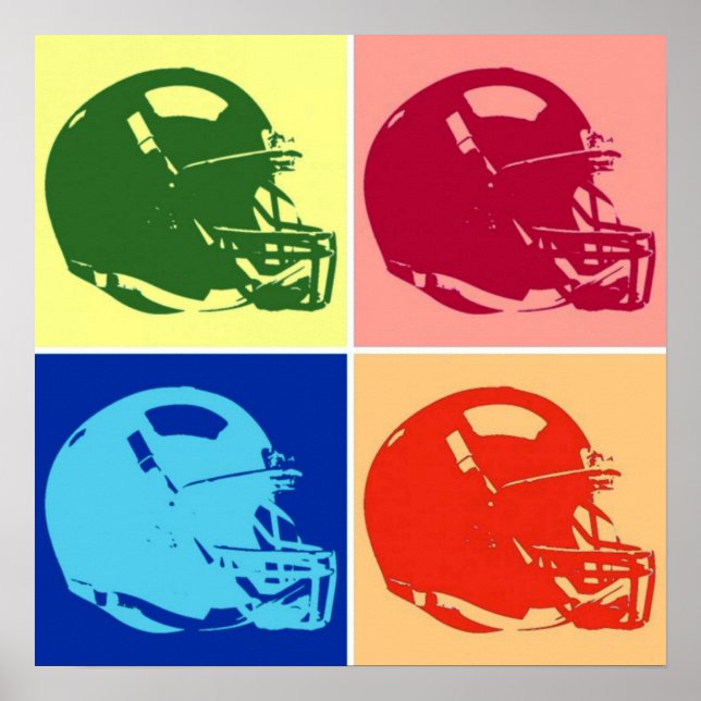 Pop Art Football Helmet Poster (Vorne)