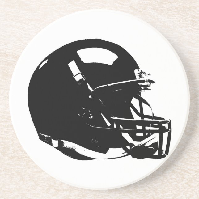 Pop Art Football Helmet Sandstone Untersetzer (Vorne)