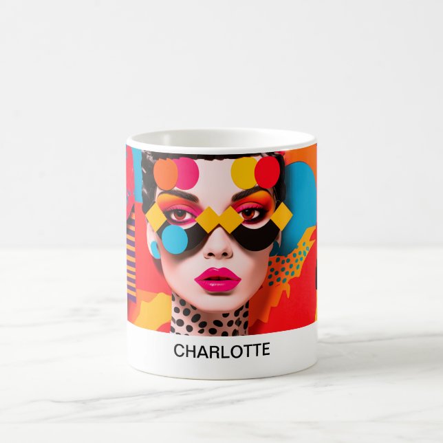 Pop Art Foto Collage Kaffeetasse (Mittel)