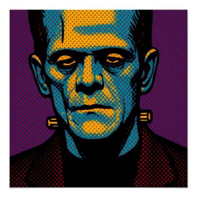 Pop Art Frankenstein Canvas Print Poster (Vorderseite)