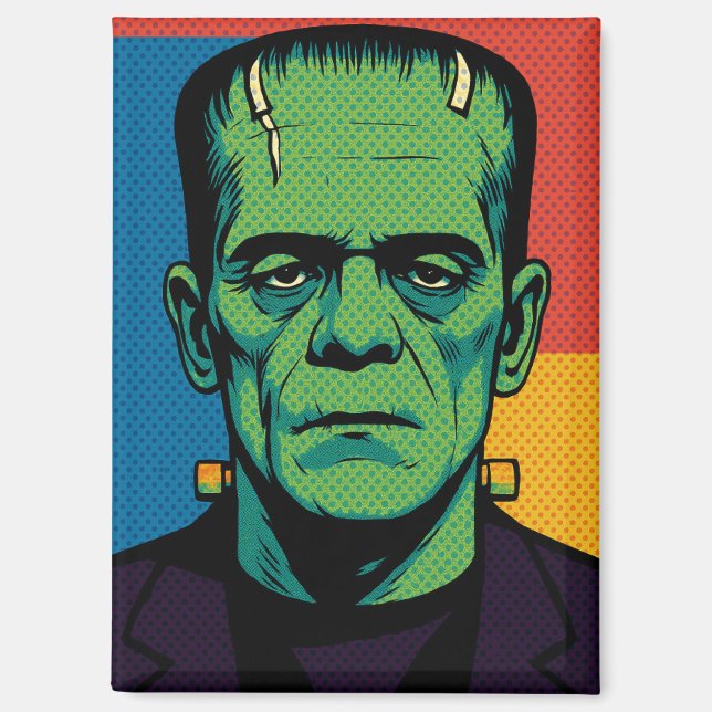 Pop Art Frankenstein Kühlschrankmagnet (Vorderseite)