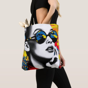 Pop-Art-Frau mit Sonnenbrille Tasche
