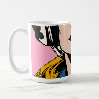 Pop-Art-Frauen-Kaffeetasse – Retro-Comic-Style-Kun Kaffeetasse