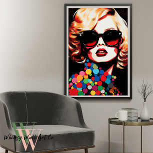Pop Art Frauenfarbene Printwerbung Poster