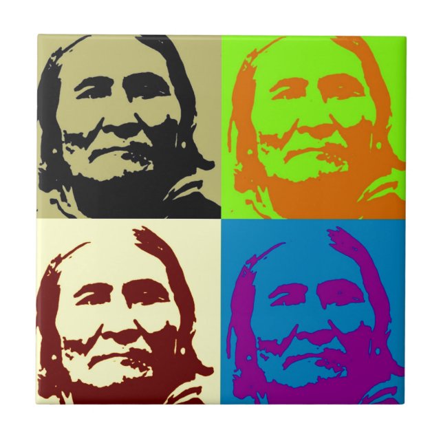 Pop Art Freedom Fighter Geronimo Fliese (Vorderseite)