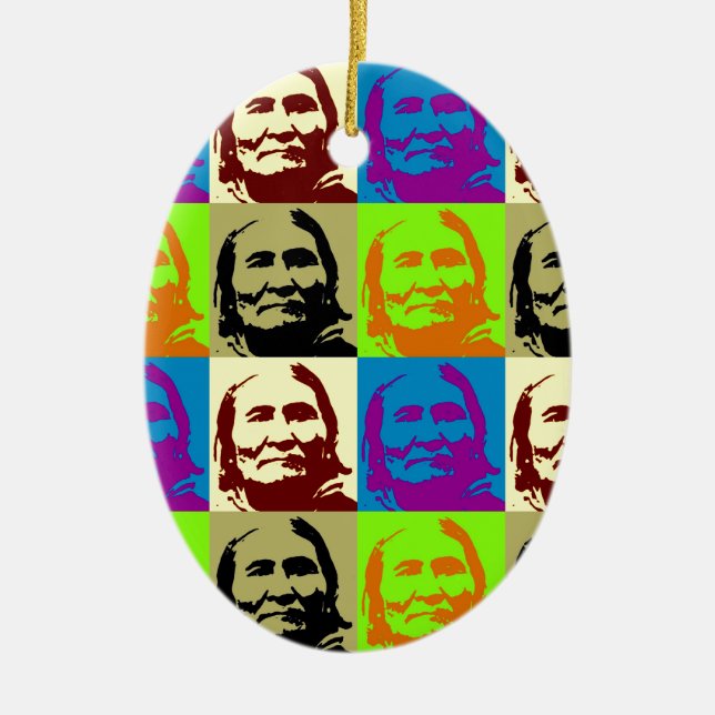 Pop Art Freedom Fighter Geronimo Keramik Ornament (Vorne)