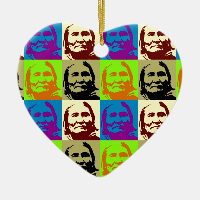 Pop Art Freedom Fighter Geronimo Keramik Ornament (Vorne)