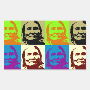 Pop Art Freedom Fighter Geronimo Rechteckiger Aufkleber