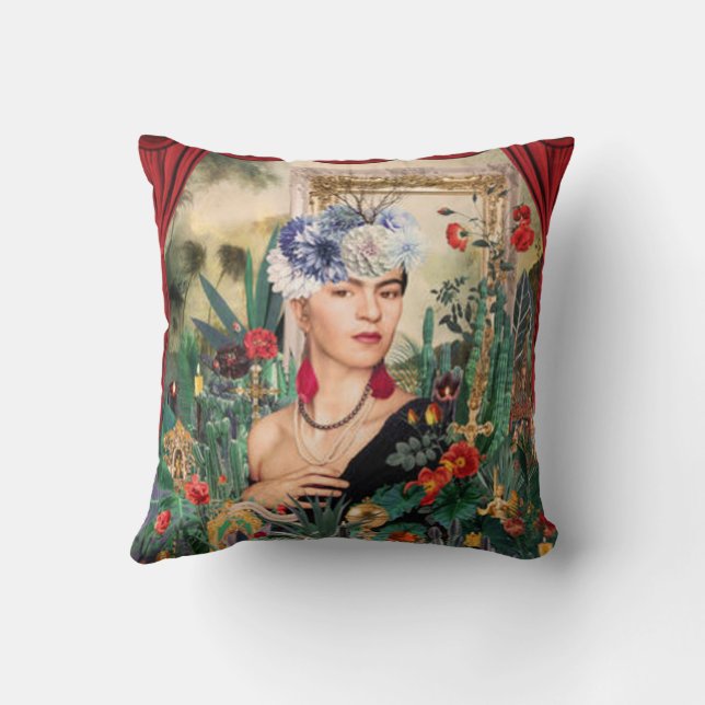 Pop-art-frida-kahlo Kissen (Rückseite)