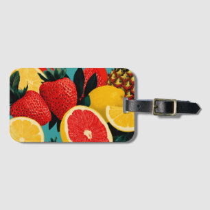Pop Art Fruit Collage Illustration Gepäckanhänger