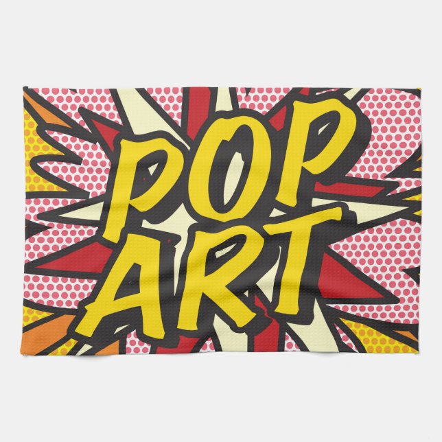 POP ART Fun Retro Comic Buch Handtuch (Horizontal)