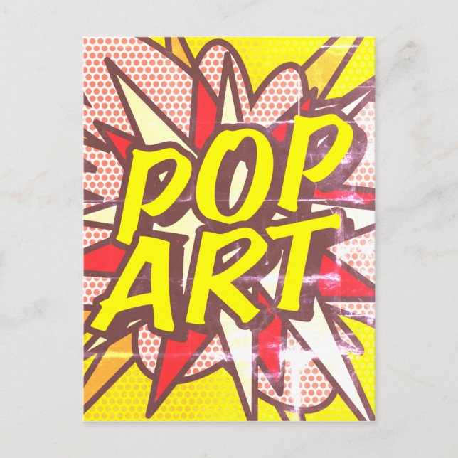 POP ART Fun Retro Comic Pop Kunst, Dichtung und Mu Postkarte (Vorderseite)