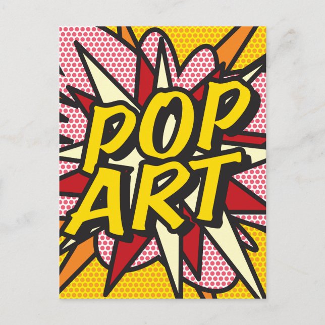 Pop ART Fun Retro Comic Pop Kunst, Dichtung und Mu Postkarte (Vorderseite)