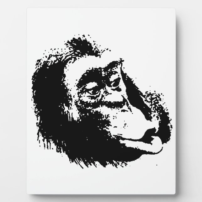 Pop Art Funny Chimpanzee Fotoplatte (Vorderseite)
