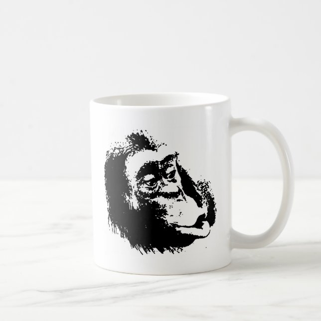 Pop Art Funny Chimpanzee Kaffeetasse (Rechts)