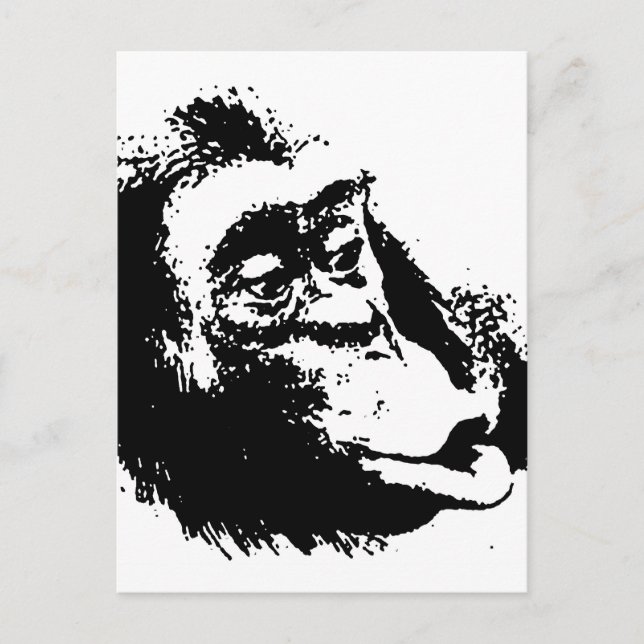 Pop Art Funny Chimpanzee Postkarte (Vorderseite)