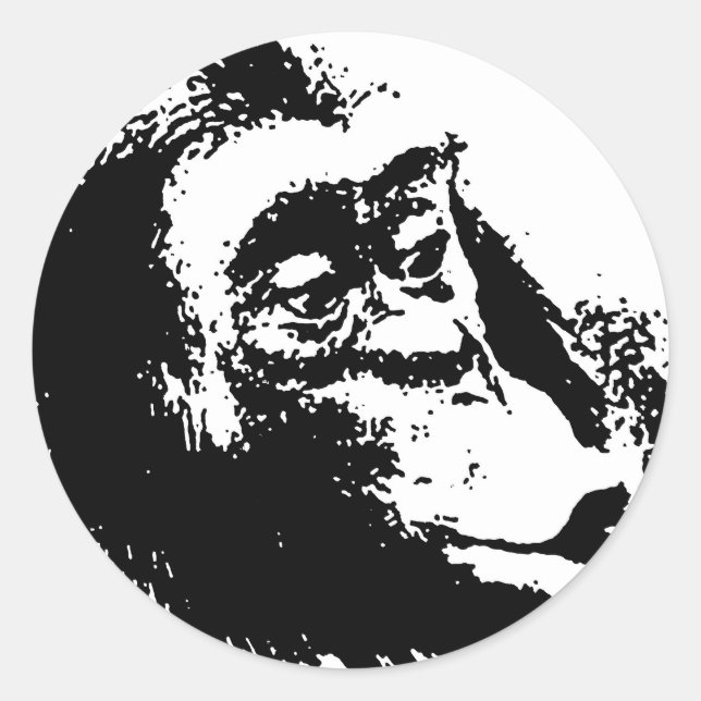 Pop Art Funny Chimpanzee Runder Aufkleber (Vorderseite)
