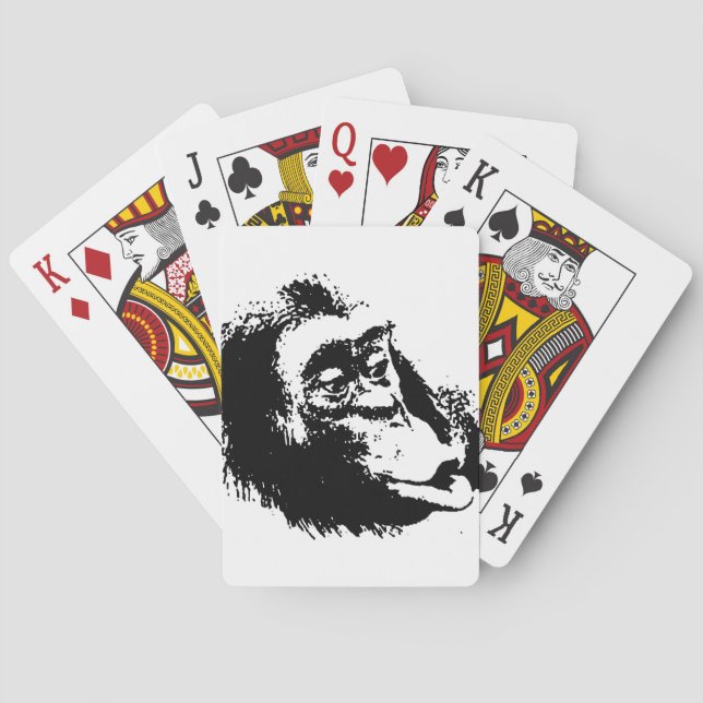 Pop Art Funny Chimpanzee Spielkarten (Rückseite)