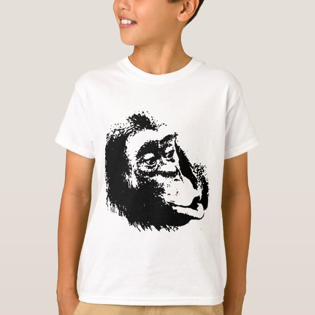 Pop Art Funny Chimpanzee T-Shirt (Vorderseite)