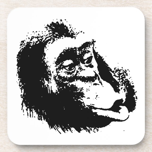 Pop Art Funny Chimpanzee Untersetzer (Vorderseite)