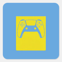 Pop-Art-Gaming-Controller-Aufkleber - Blau und Gel